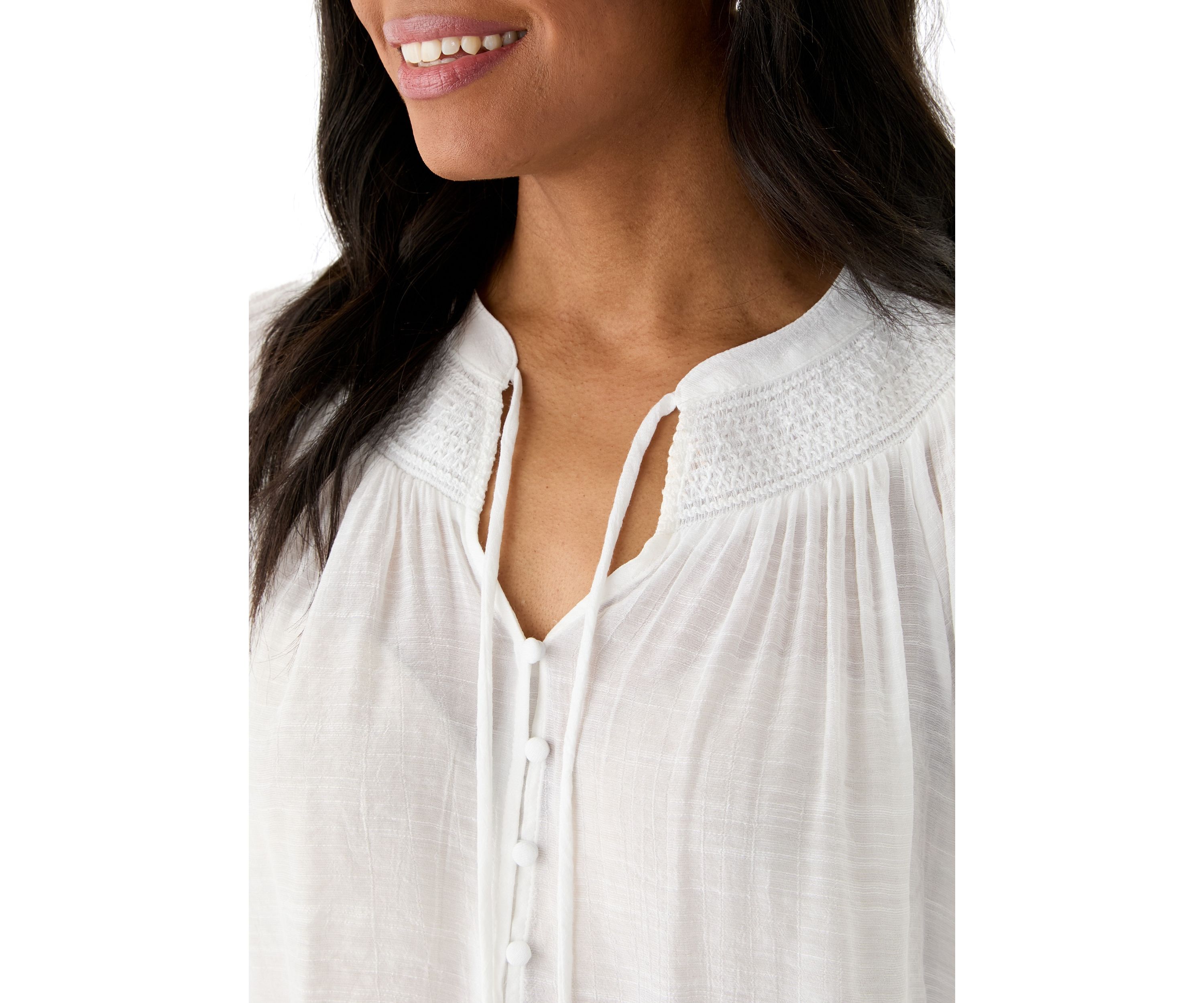 Womens Crochet Trim Blouse