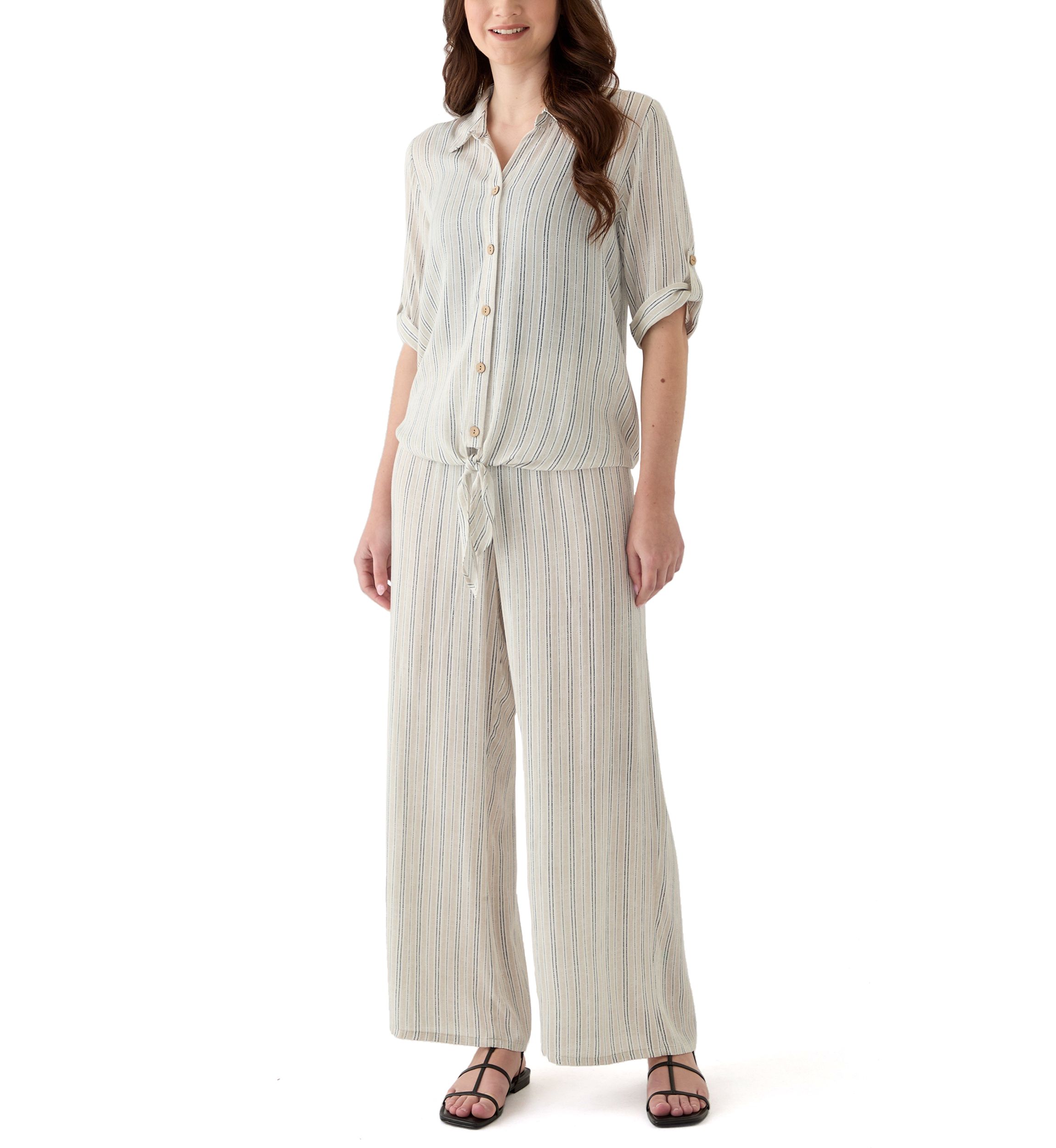 Womens Pull On Stripe Pants