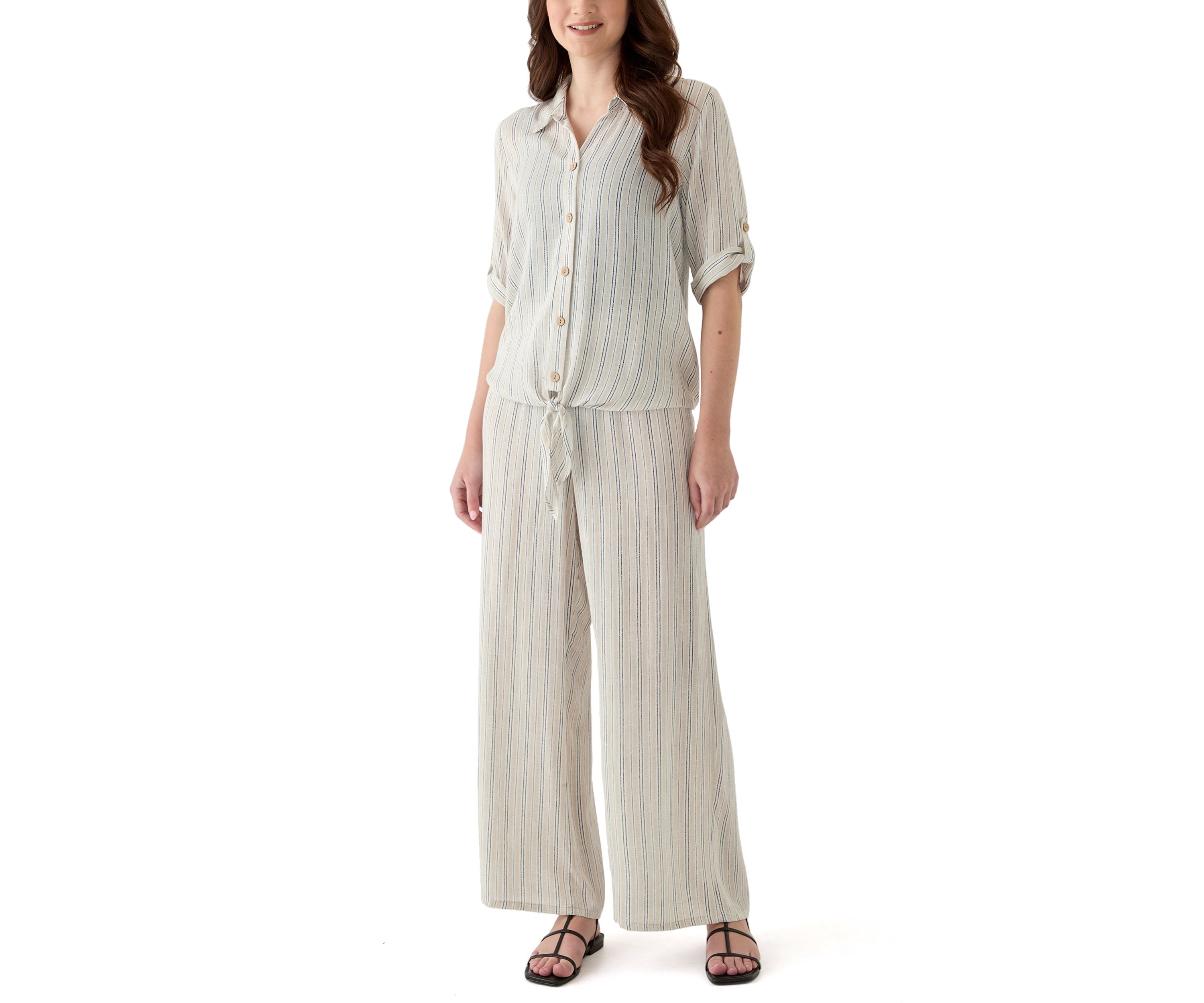 Womens Pull On Stripe Pants