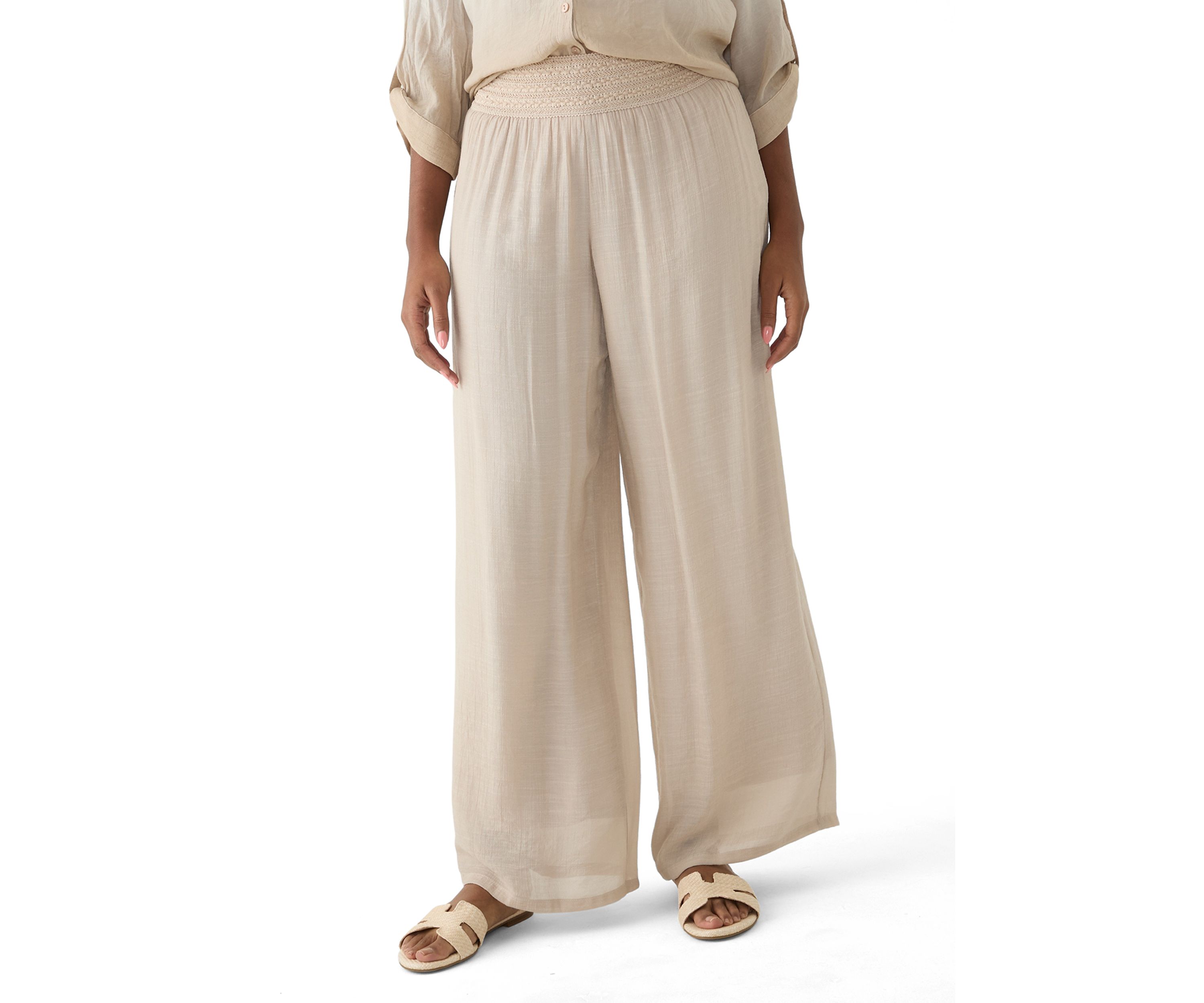 Womens Wide Leg Pull On Pants