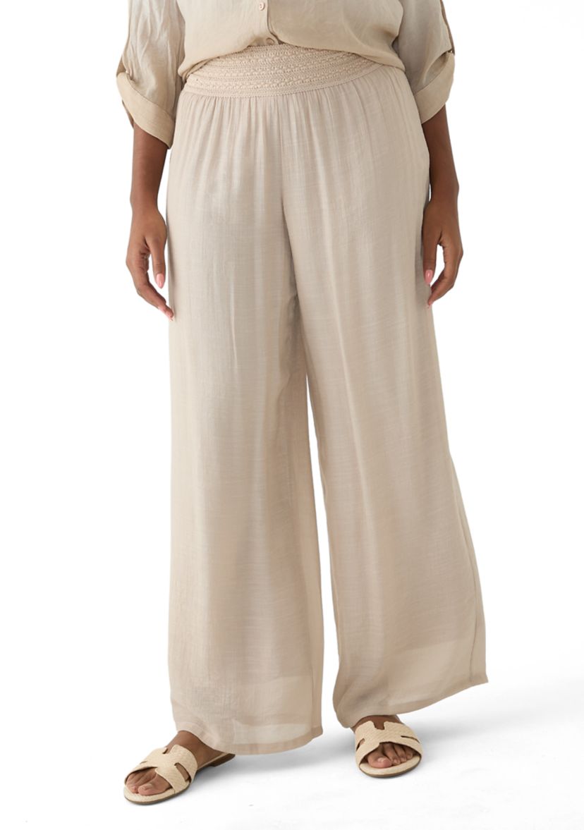 Womens Wide Leg Pull On Pants