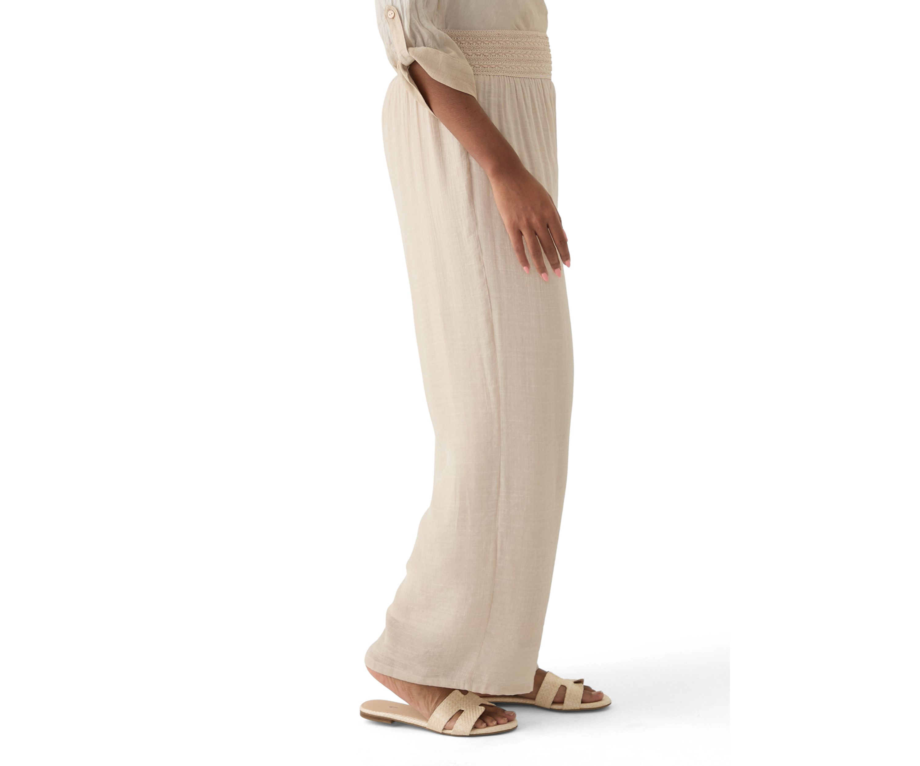 Womens Wide Leg Pull On Pants