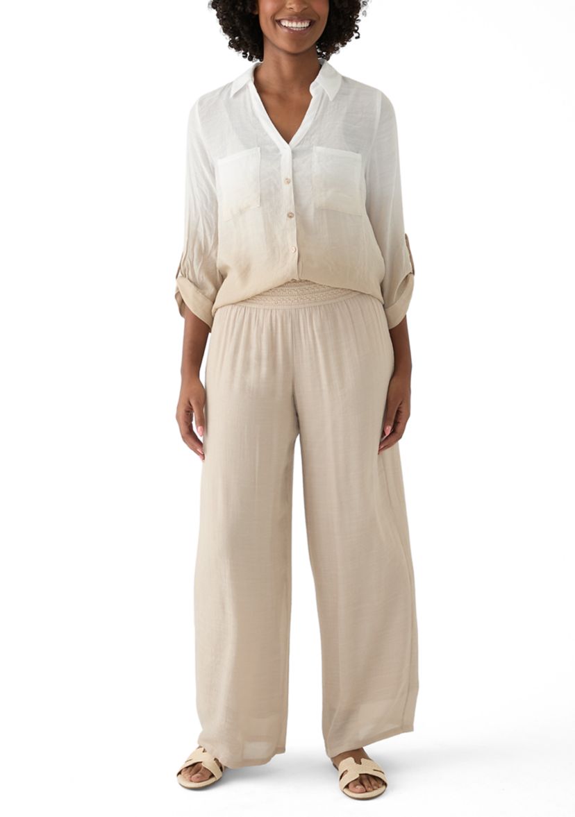 Womens Wide Leg Pull On Pants