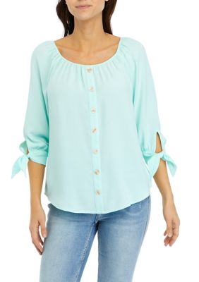 Women's 3/4 Sleeve Button Front Blouse