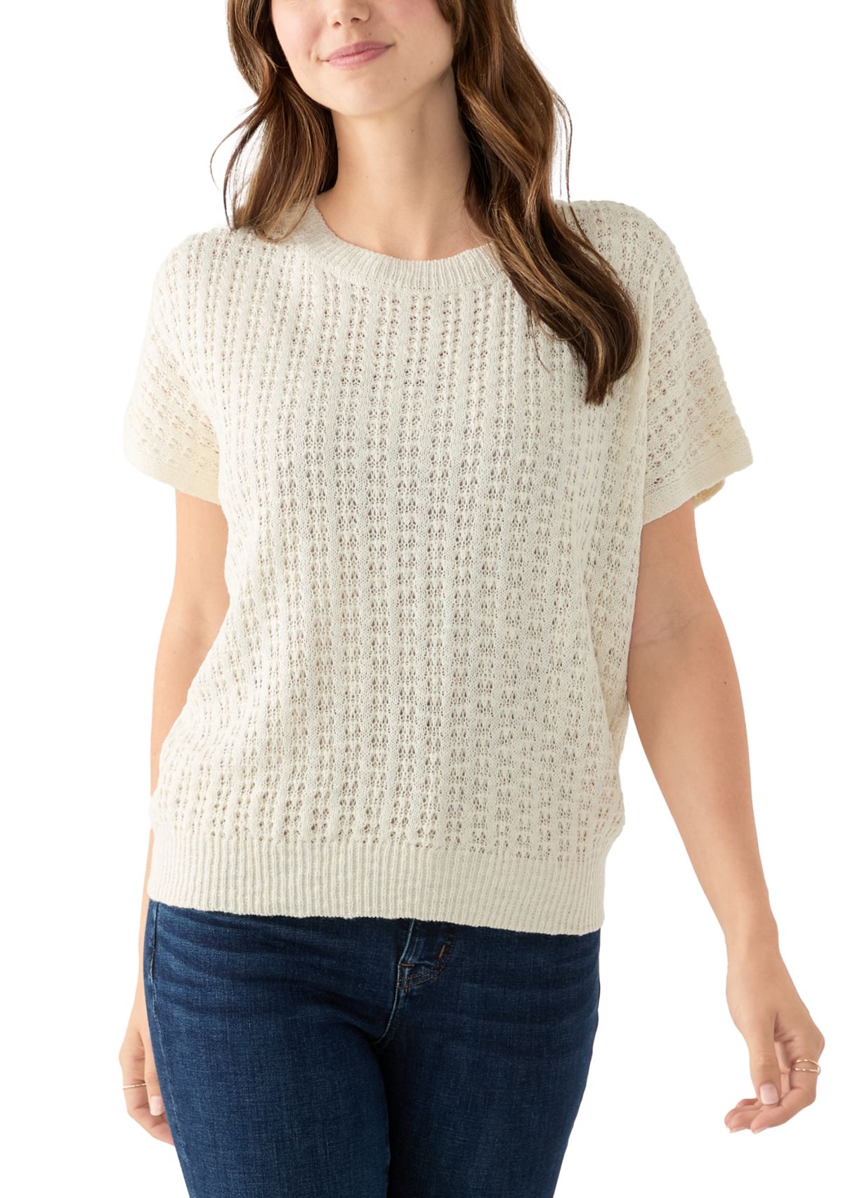 Womens Crochet Knit Sweater