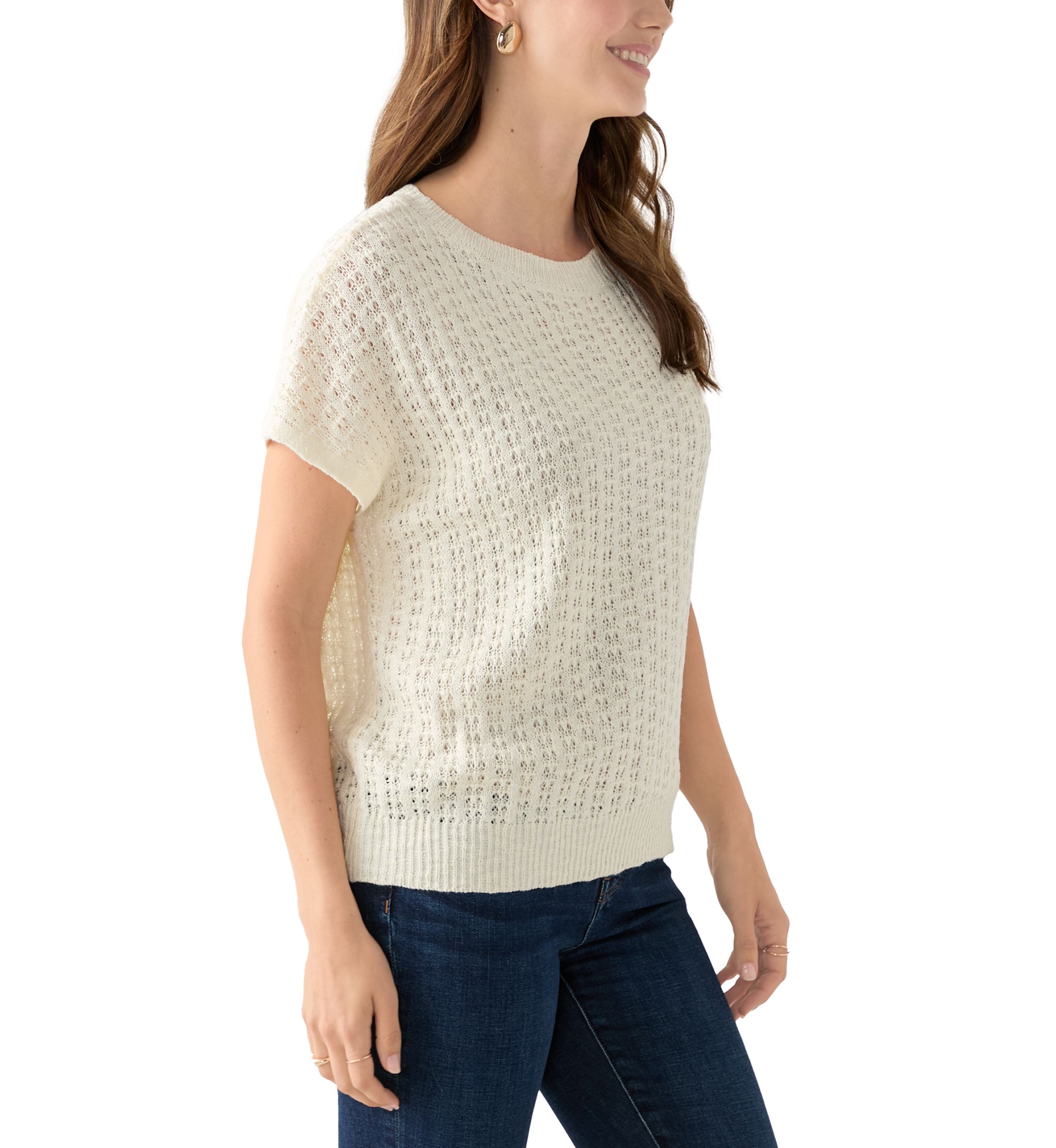 Womens Crochet Knit Sweater