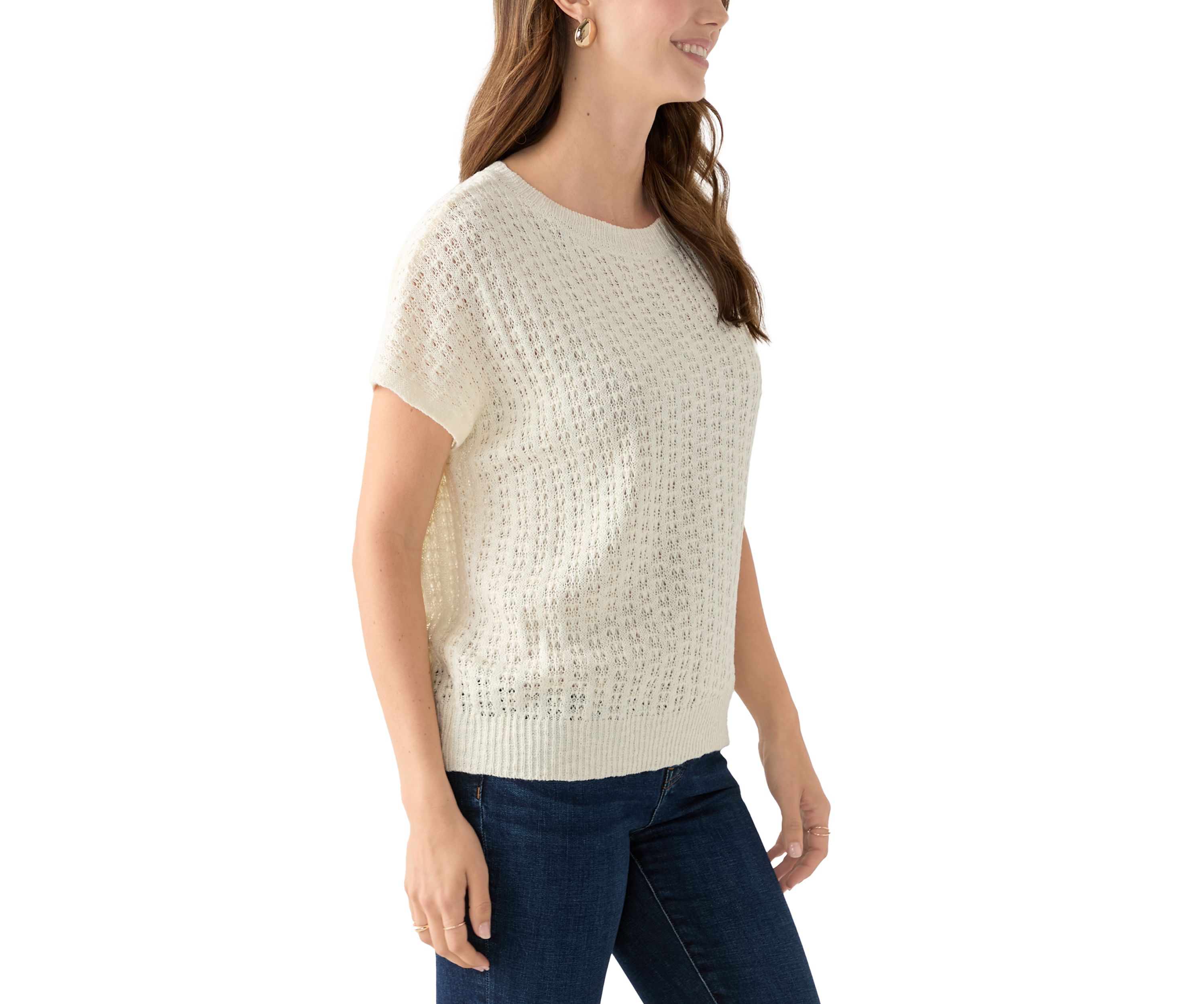 Womens Crochet Knit Sweater