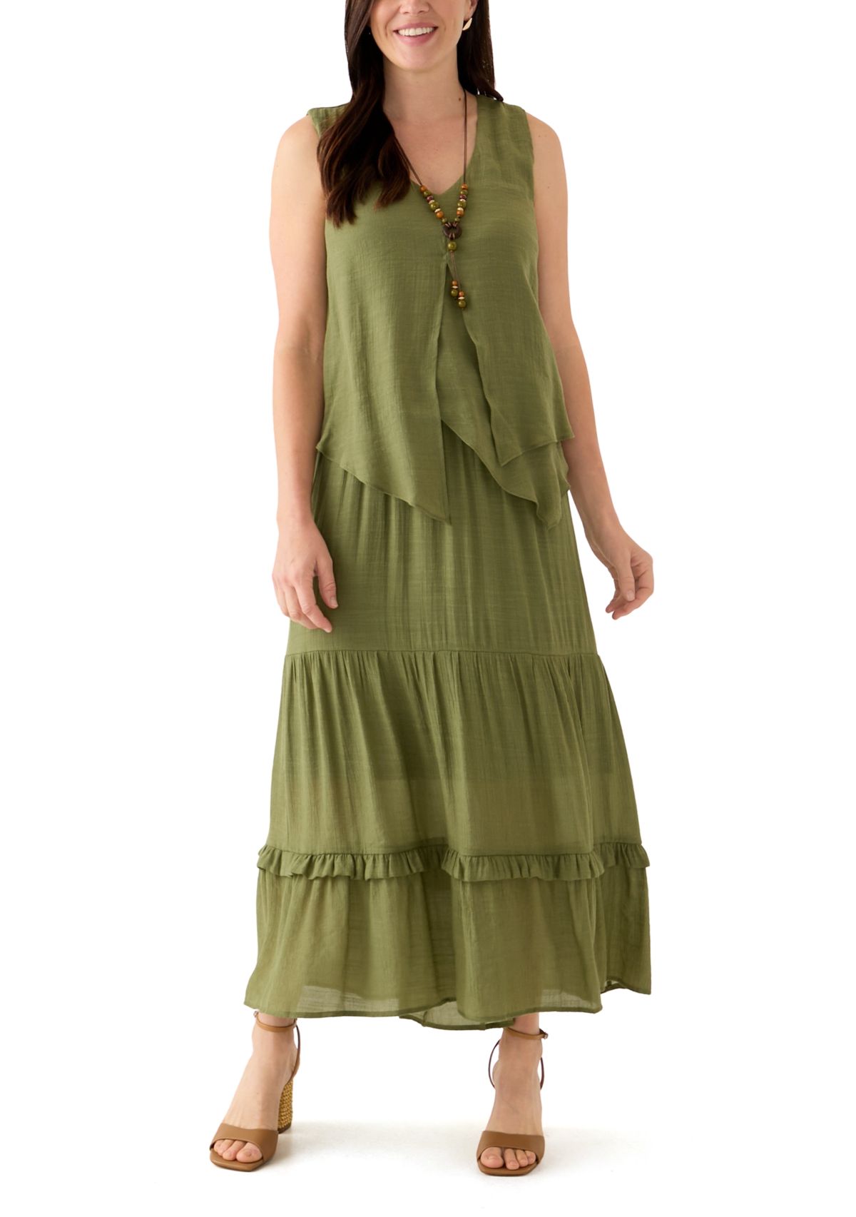 Womens Soft Tiered Maxi Skirt