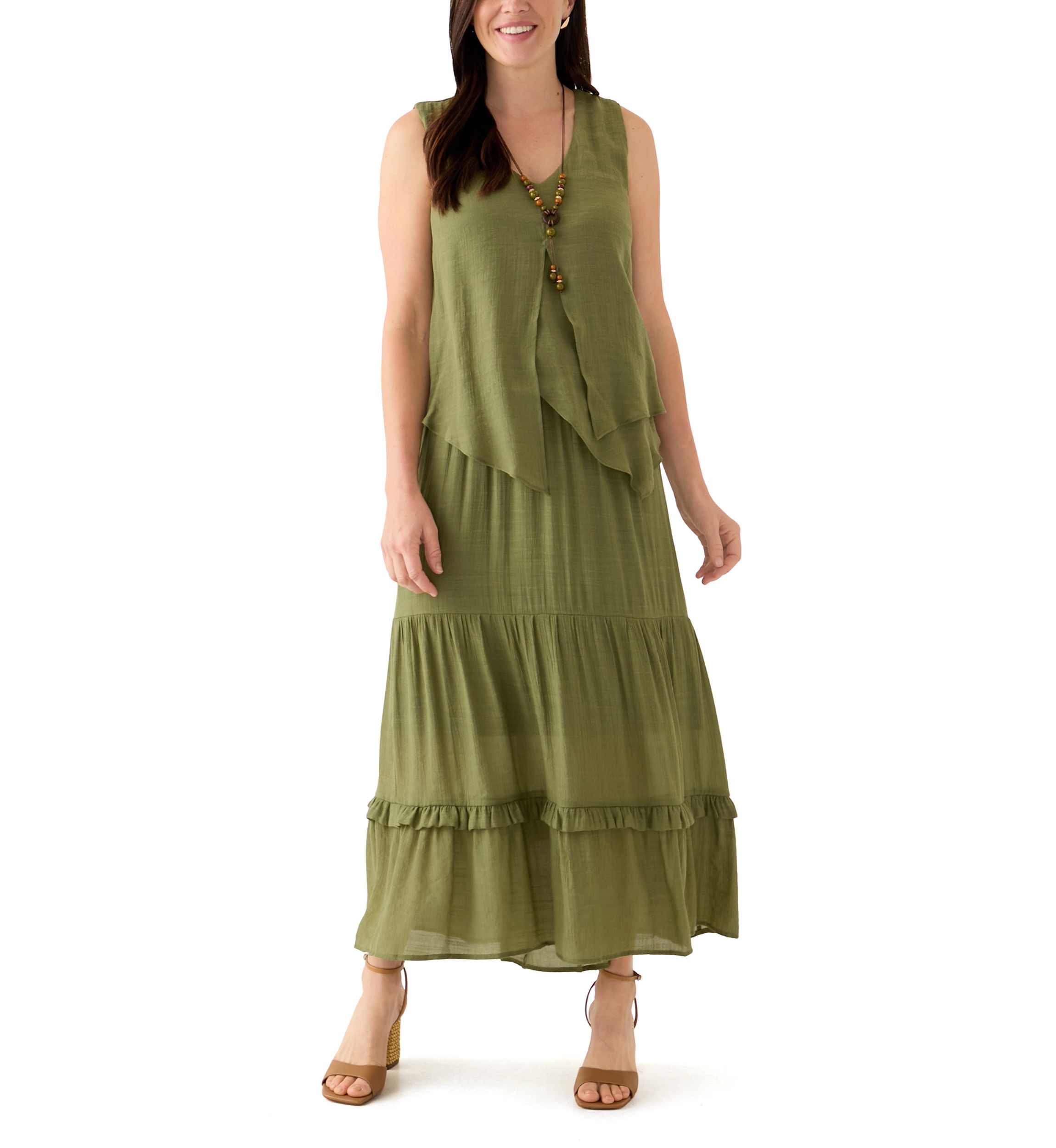 Womens Soft Tiered Maxi Skirt