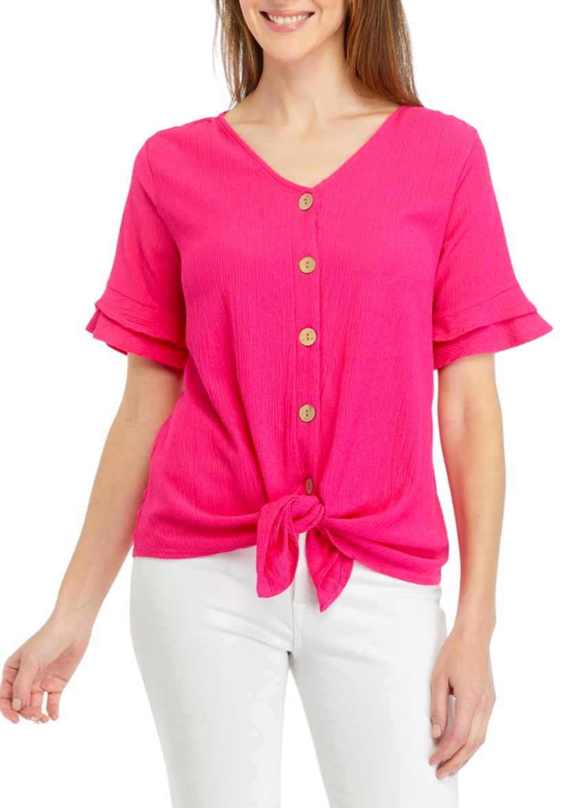 Womens Tie Hem Blouse