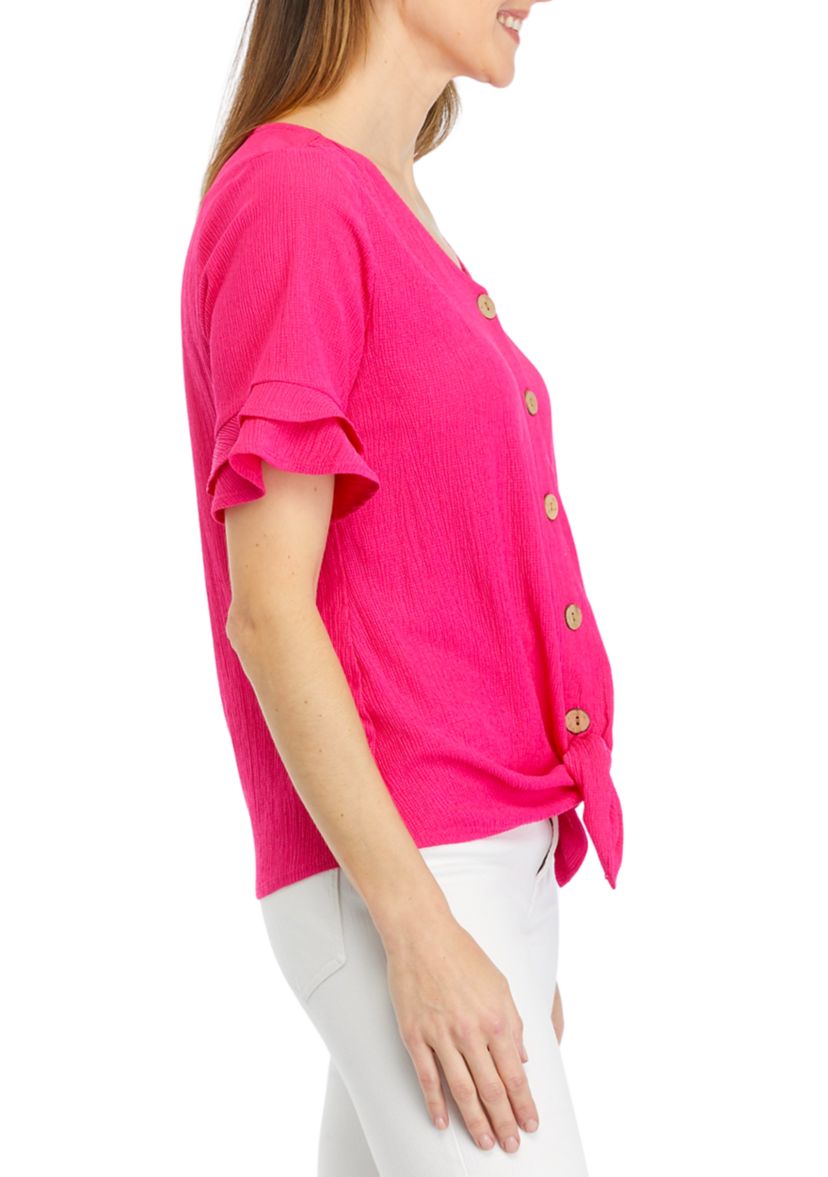Womens Tie Hem Blouse
