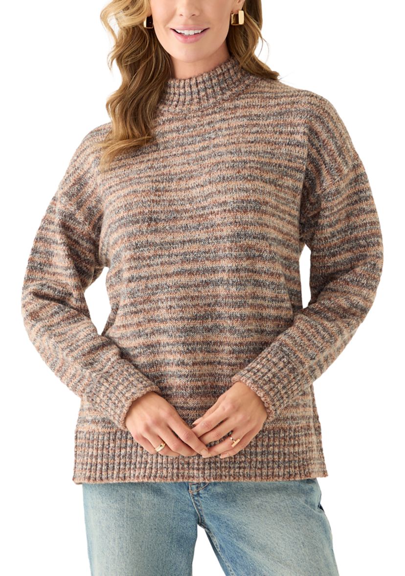 Womens Long Sleeve Mock Neck Sweater 