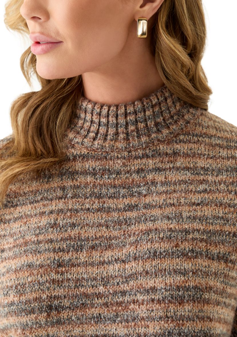 Womens Long Sleeve Mock Neck Sweater 