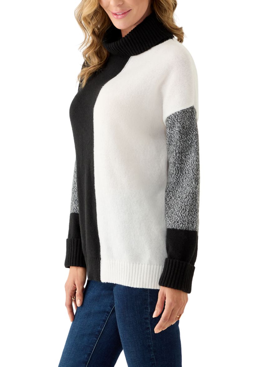 Womens Long Sleeve Colorblock Sweater 