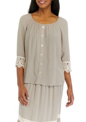 Women's Lace Trim Top