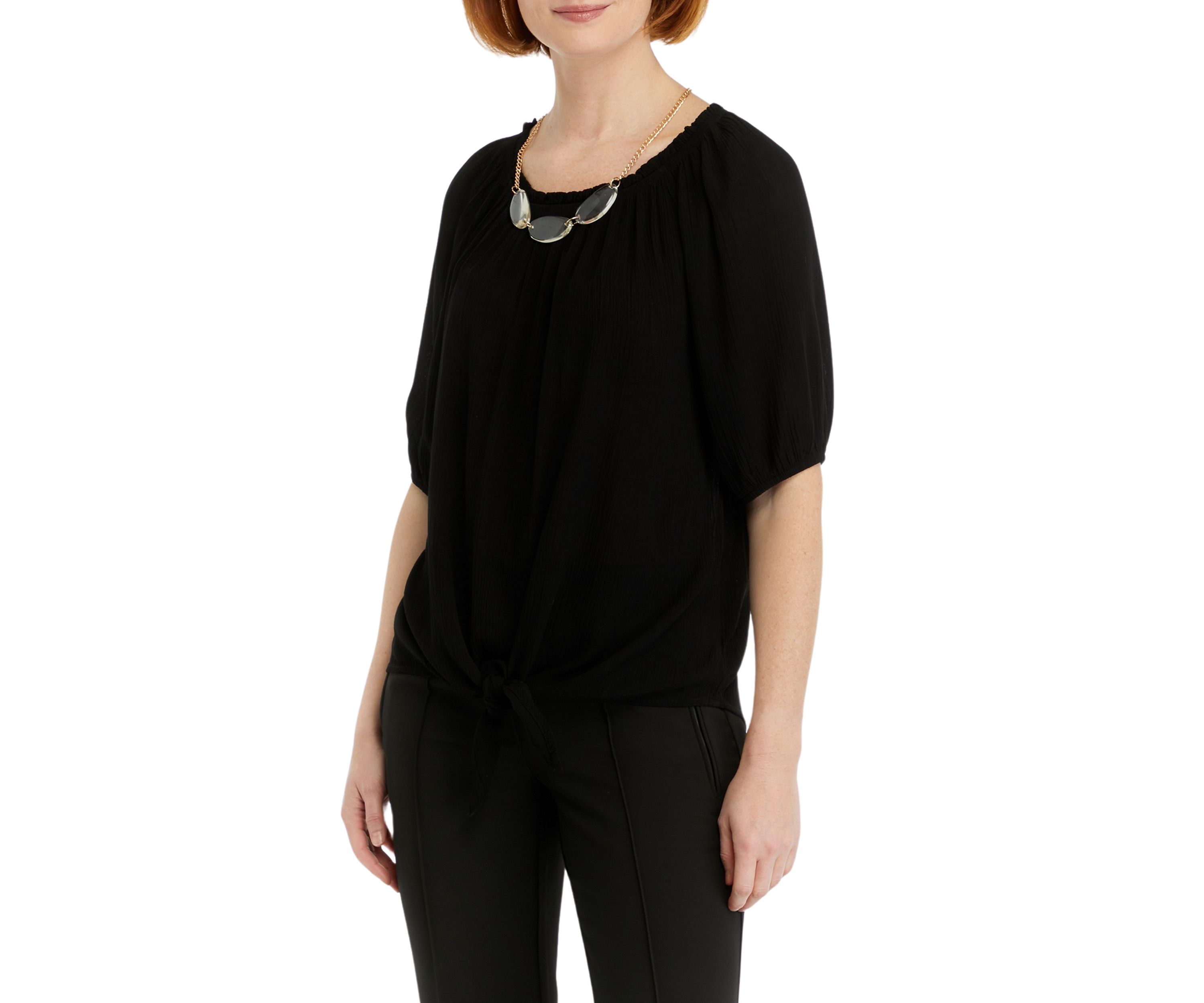 Womens Tie Hem Blouse