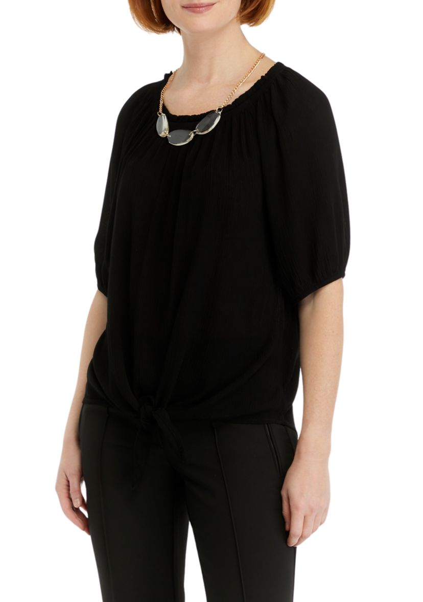 Womens Tie Hem Blouse