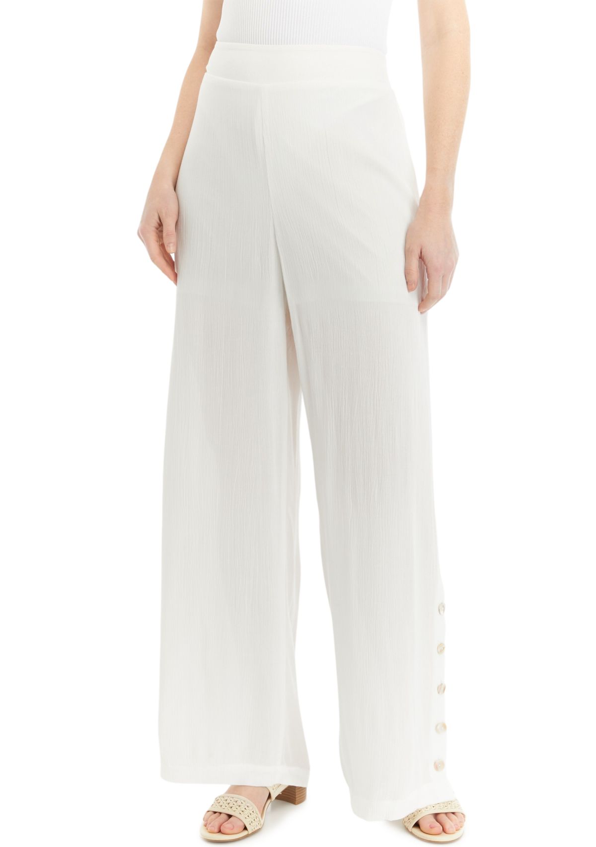 Womens Smocked Wide Leg Pants