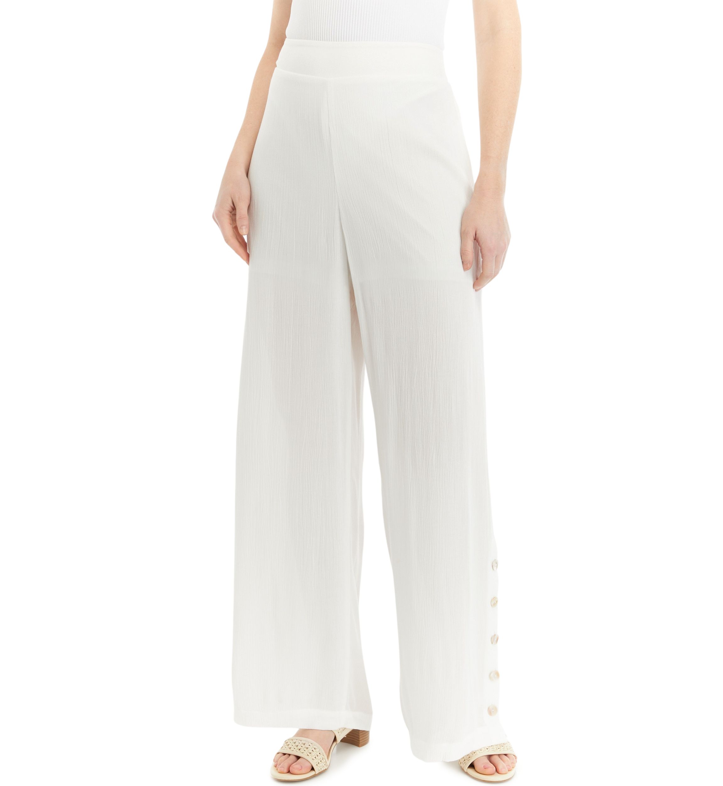 Womens Smocked Wide Leg Pants