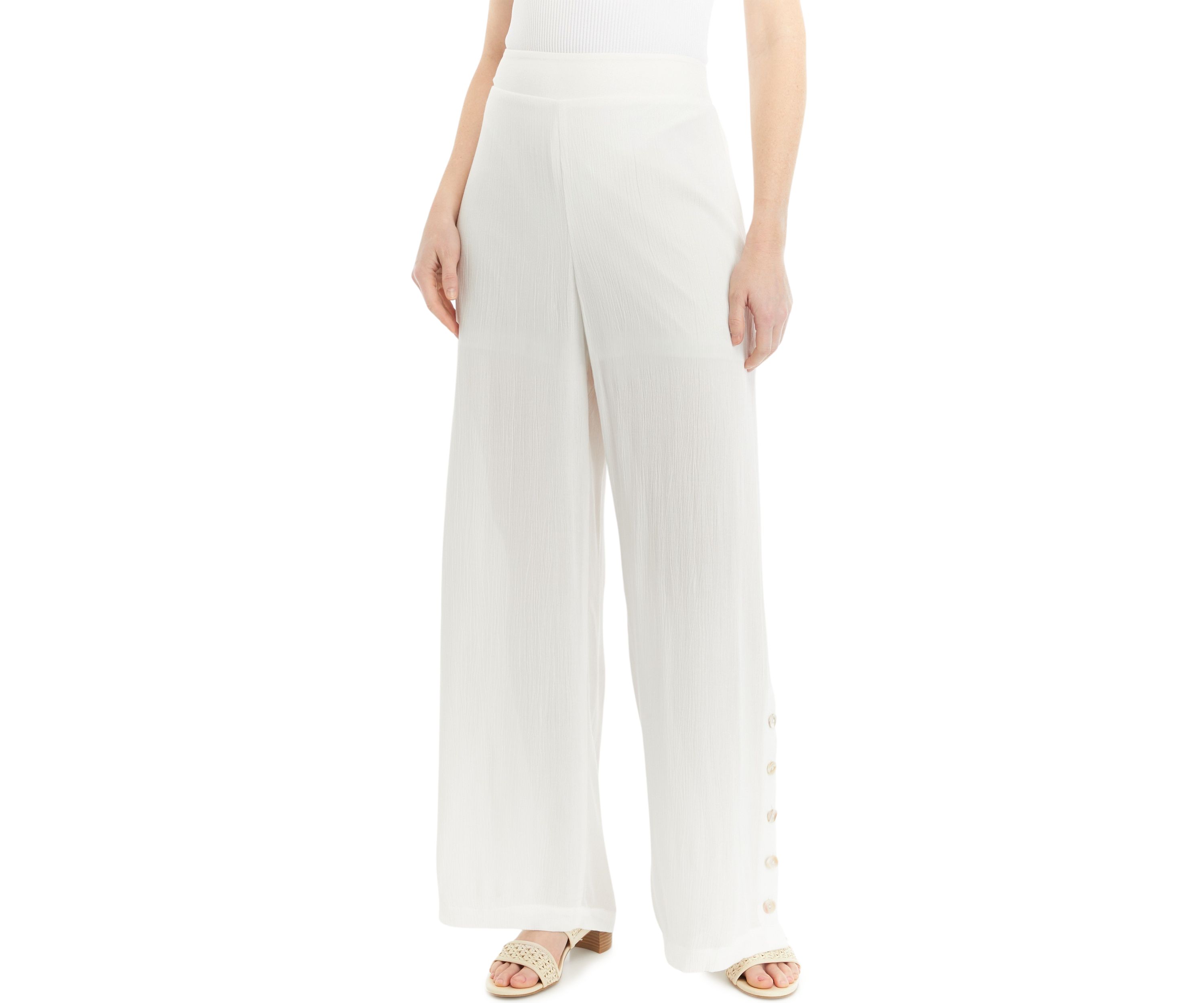 Womens Smocked Wide Leg Pants