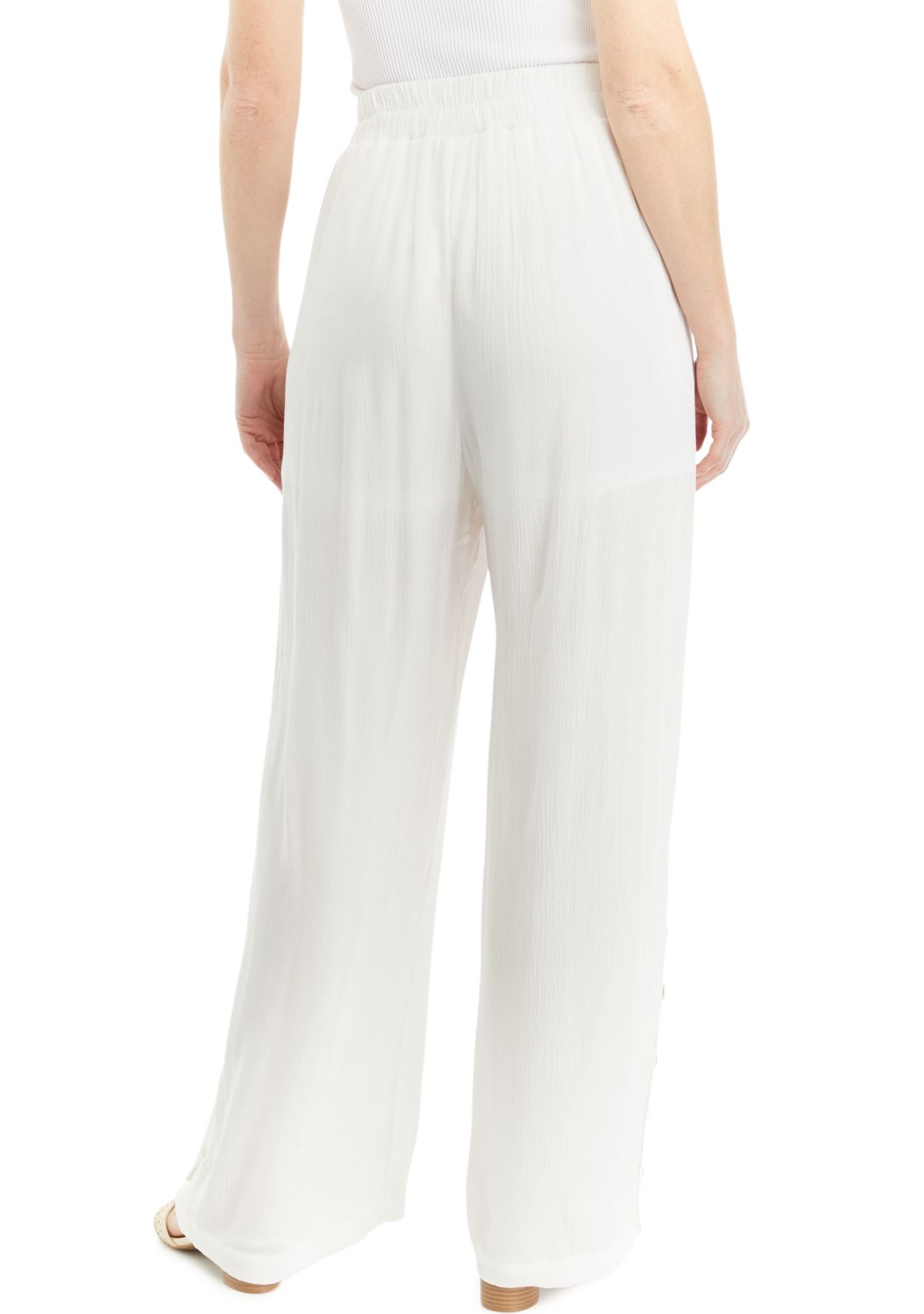 Womens Smocked Wide Leg Pants