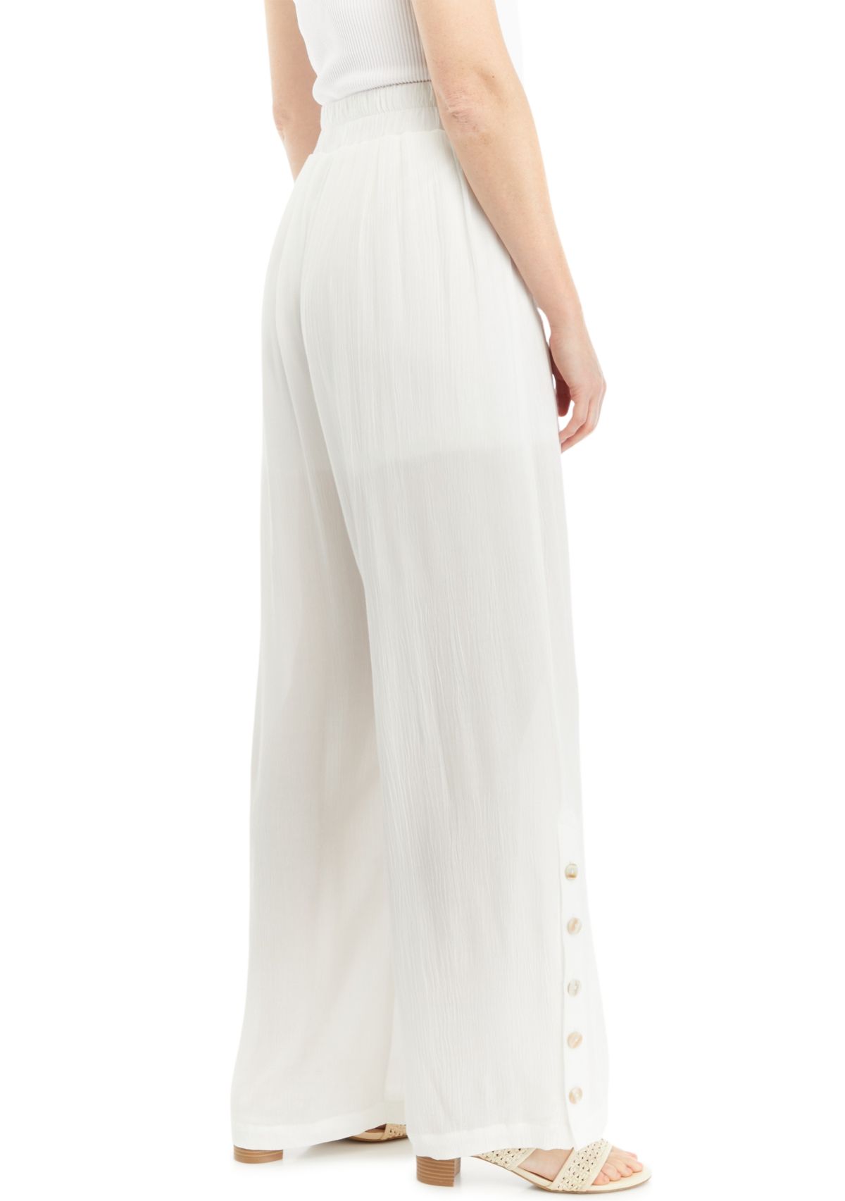 Womens Smocked Wide Leg Pants