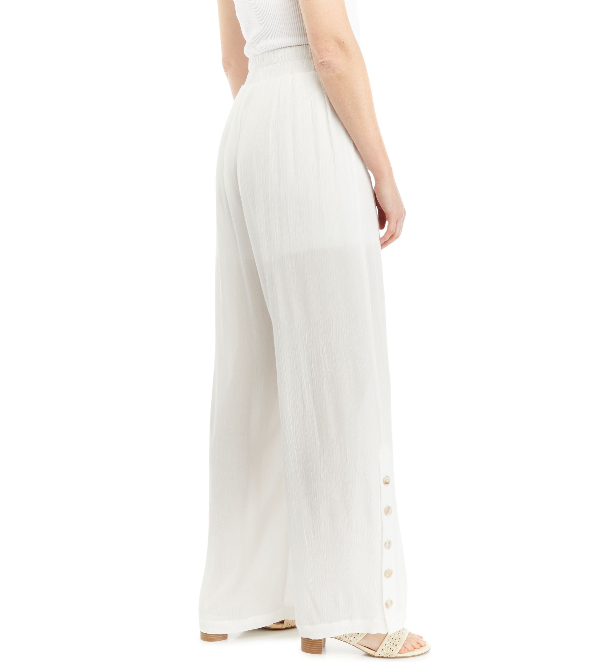 Womens Smocked Wide Leg Pants