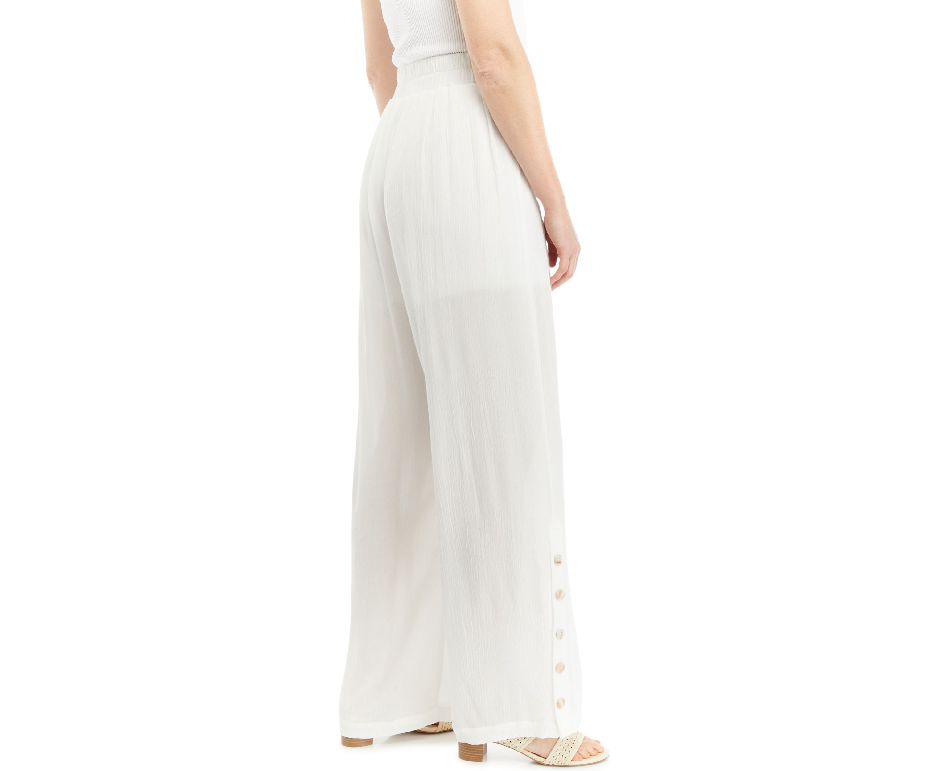 Womens Smocked Wide Leg Pants