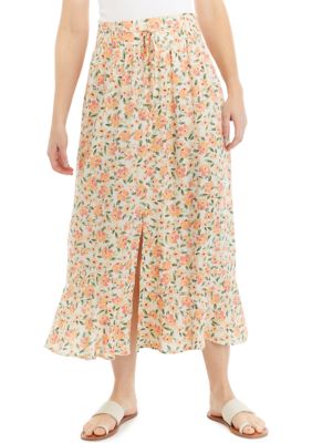 Women's Floral Printed Midi Skirt