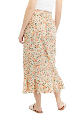 Women's Floral Printed Midi Skirt