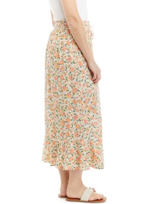 Women's Floral Printed Midi Skirt