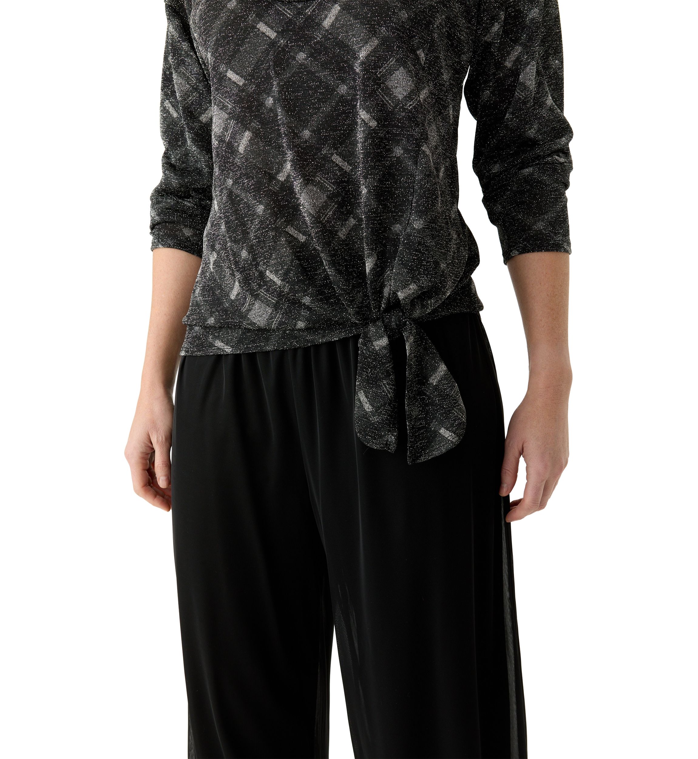 Womens Long Dolman Sleeve Cowl Neck Printed Poncho
