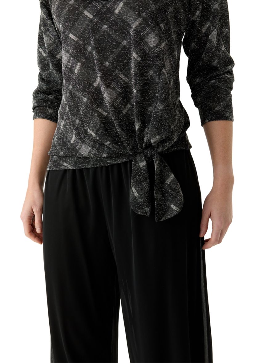 Womens Long Dolman Sleeve Cowl Neck Printed Poncho