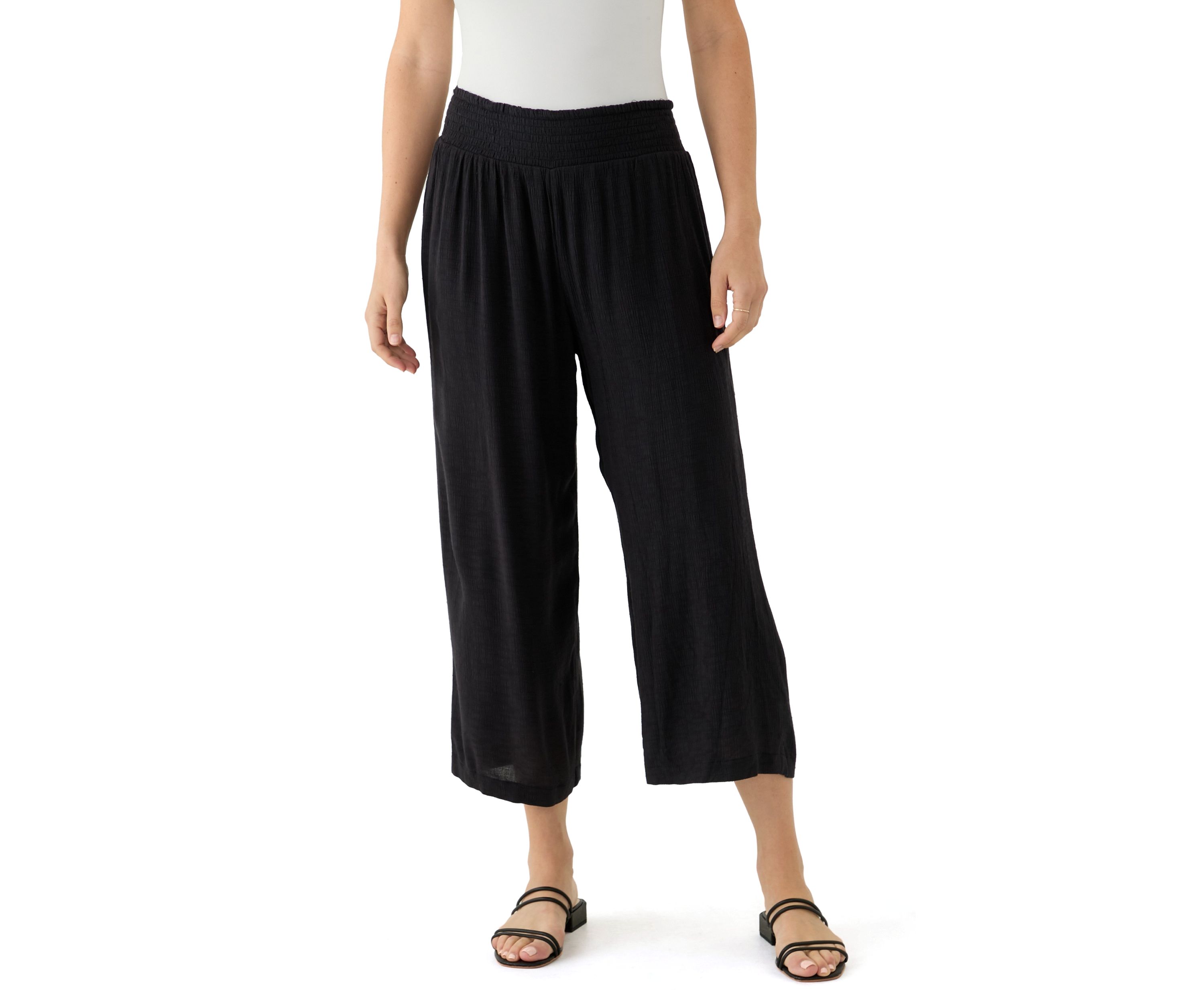 Womens Solid Pull On Pants