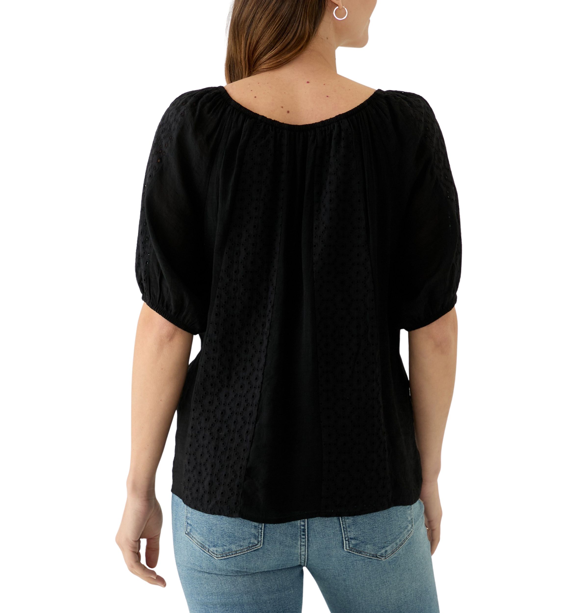 Womens Short Sleeve Peasant Blouse