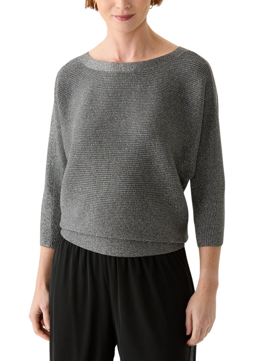 Womens 3/4 Sleeve Shine Dolman Sweater 