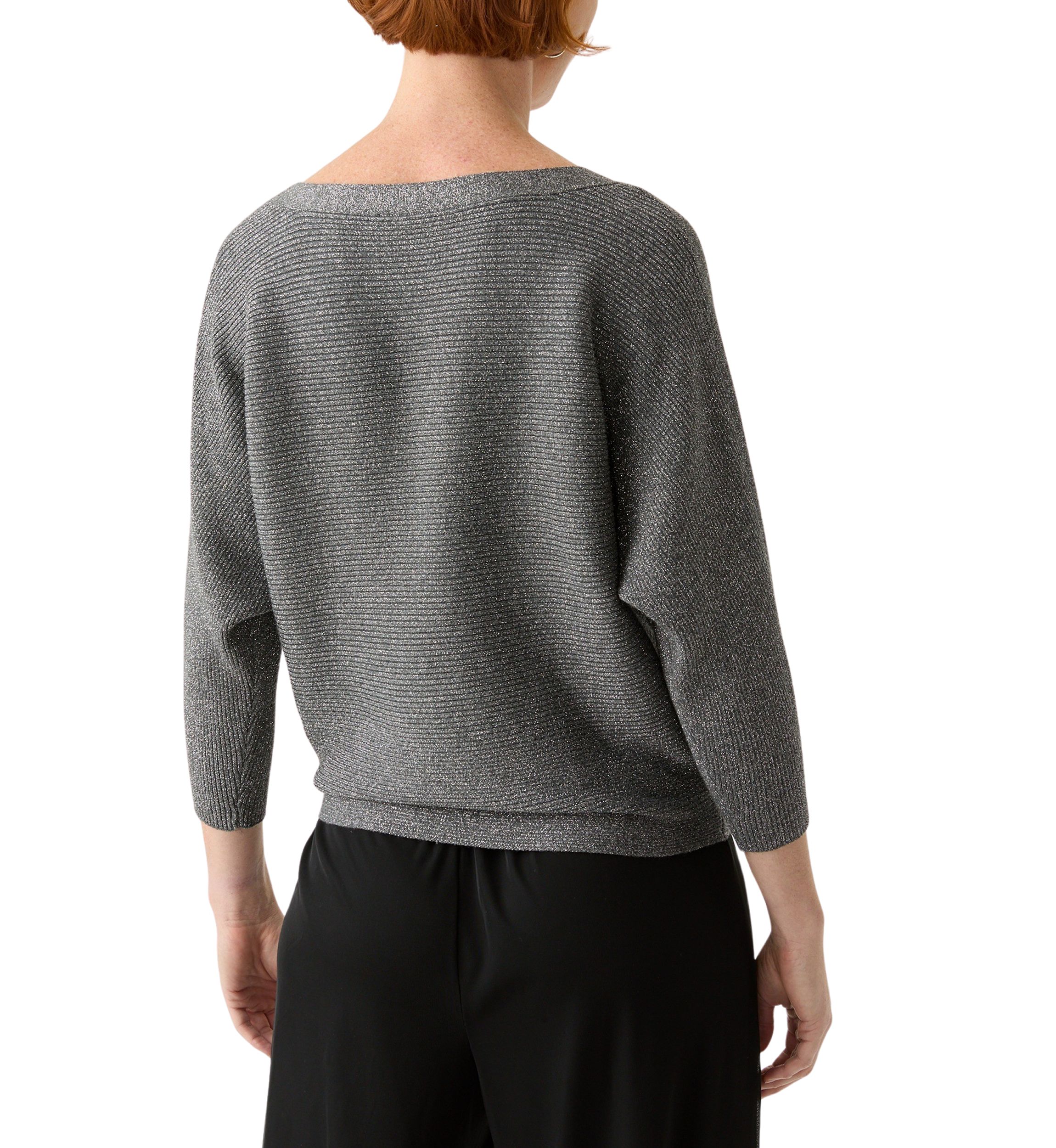 Womens 3/4 Sleeve Shine Dolman Sweater 