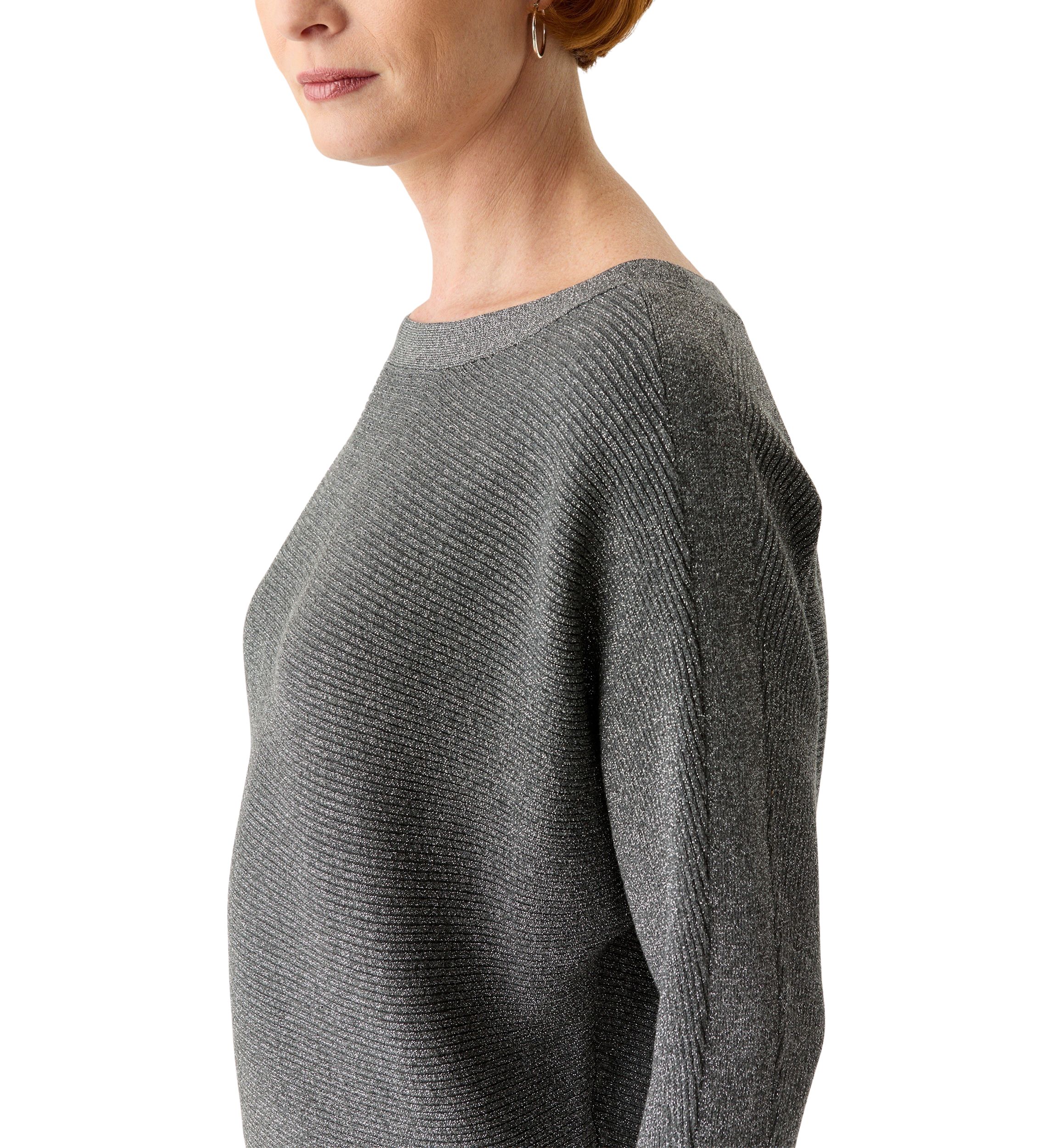 Womens 3/4 Sleeve Shine Dolman Sweater 