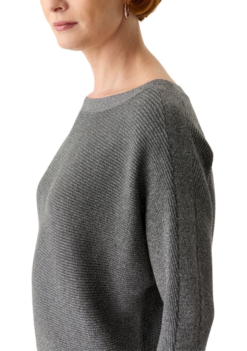 Womens 3/4 Sleeve Shine Dolman Sweater 