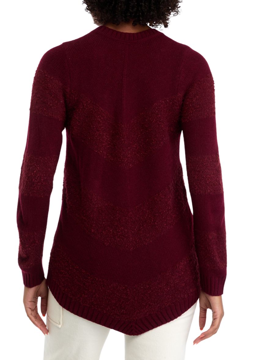 Womens Asymmetrical Hem Chevron Sweater