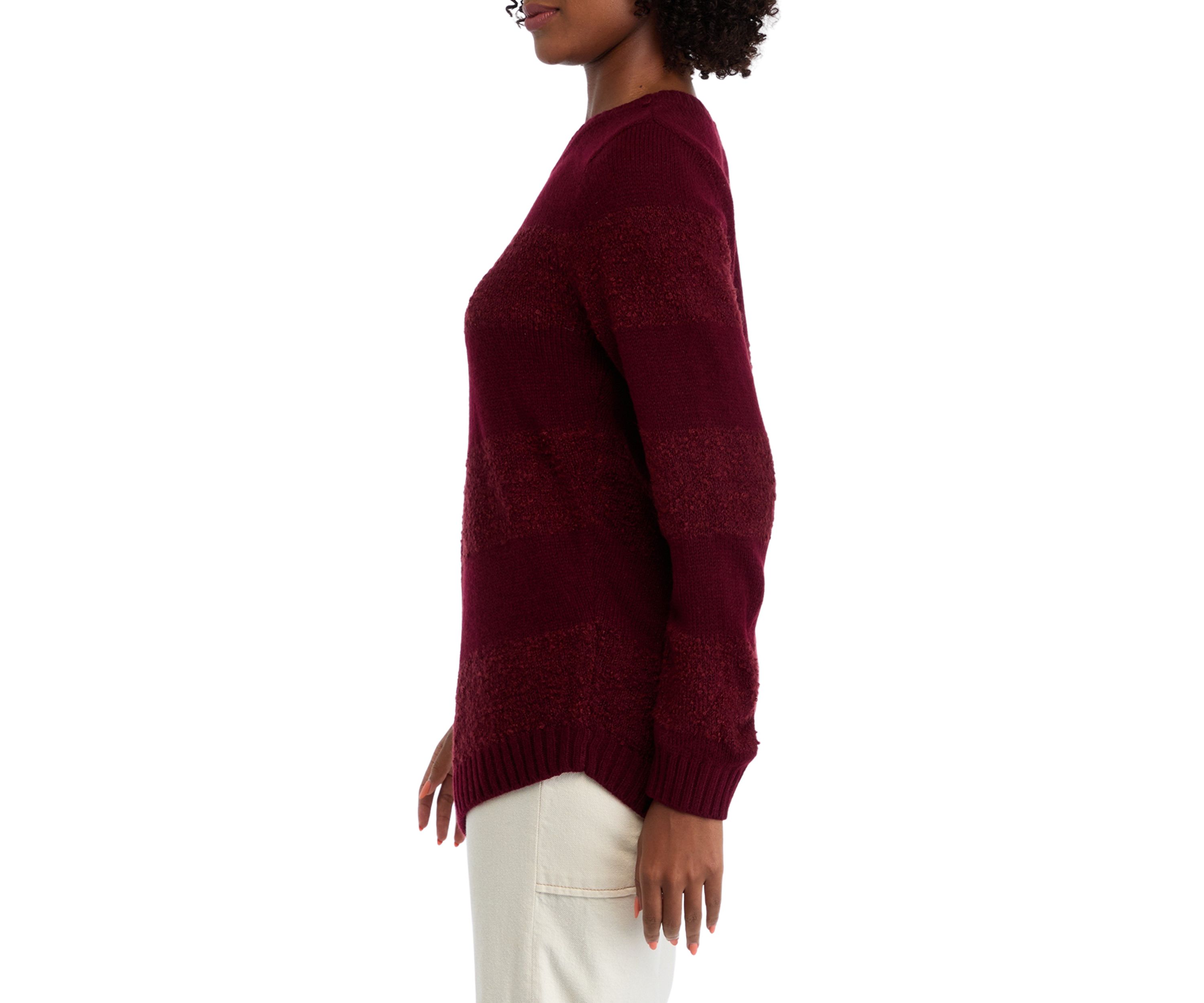 Womens Asymmetrical Hem Chevron Sweater