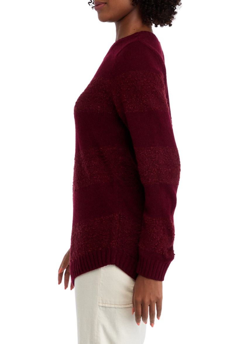 Womens Asymmetrical Hem Chevron Sweater