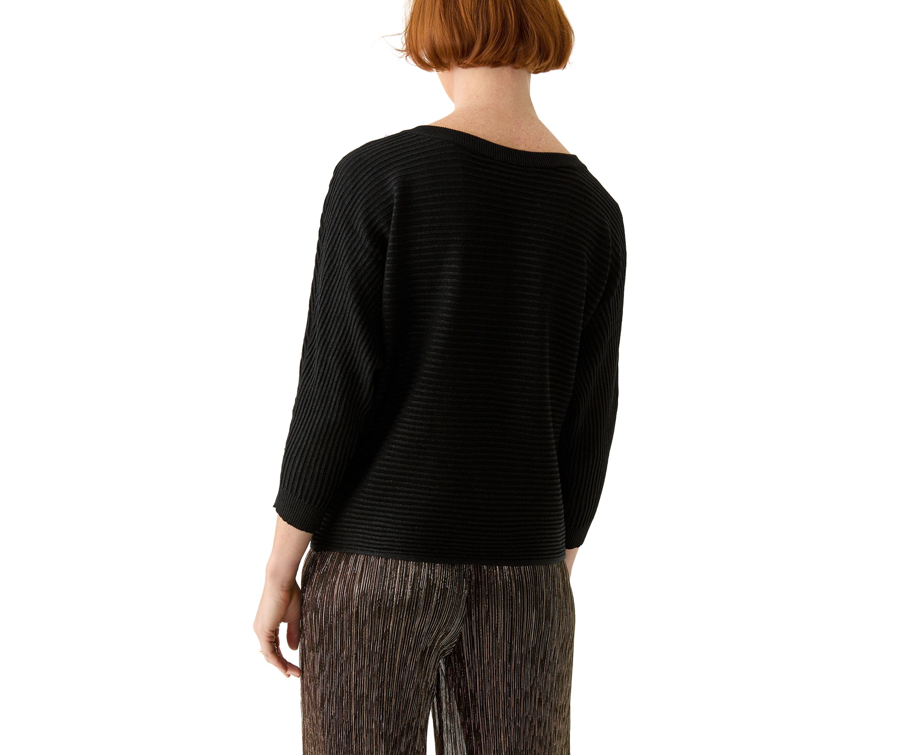 Womens 3/4 Sleeve Shine Dolman Sweater 