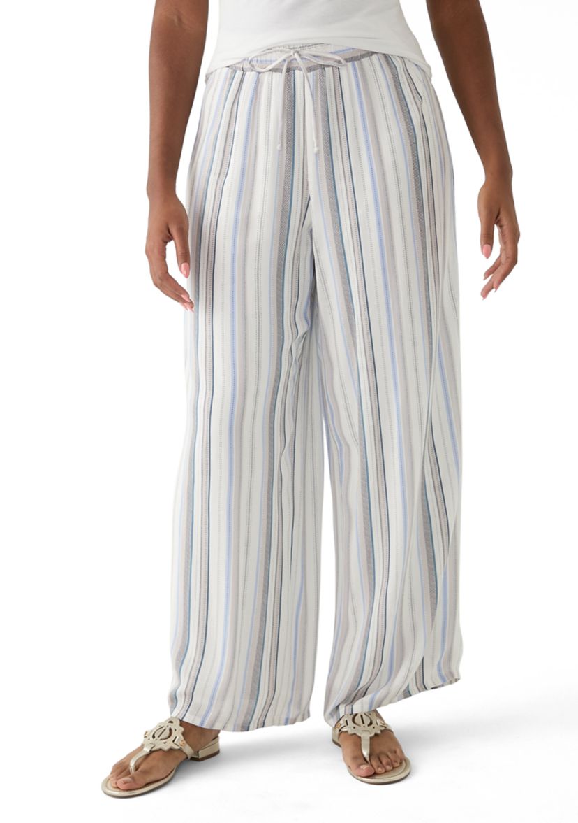 Womens Stripe Wide Leg Pants