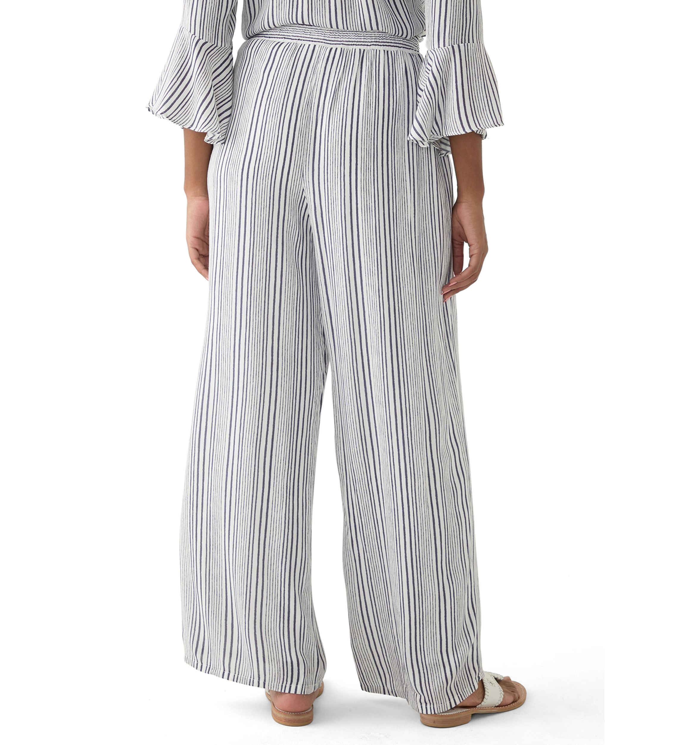 Womens Stripe Wide Leg Pants