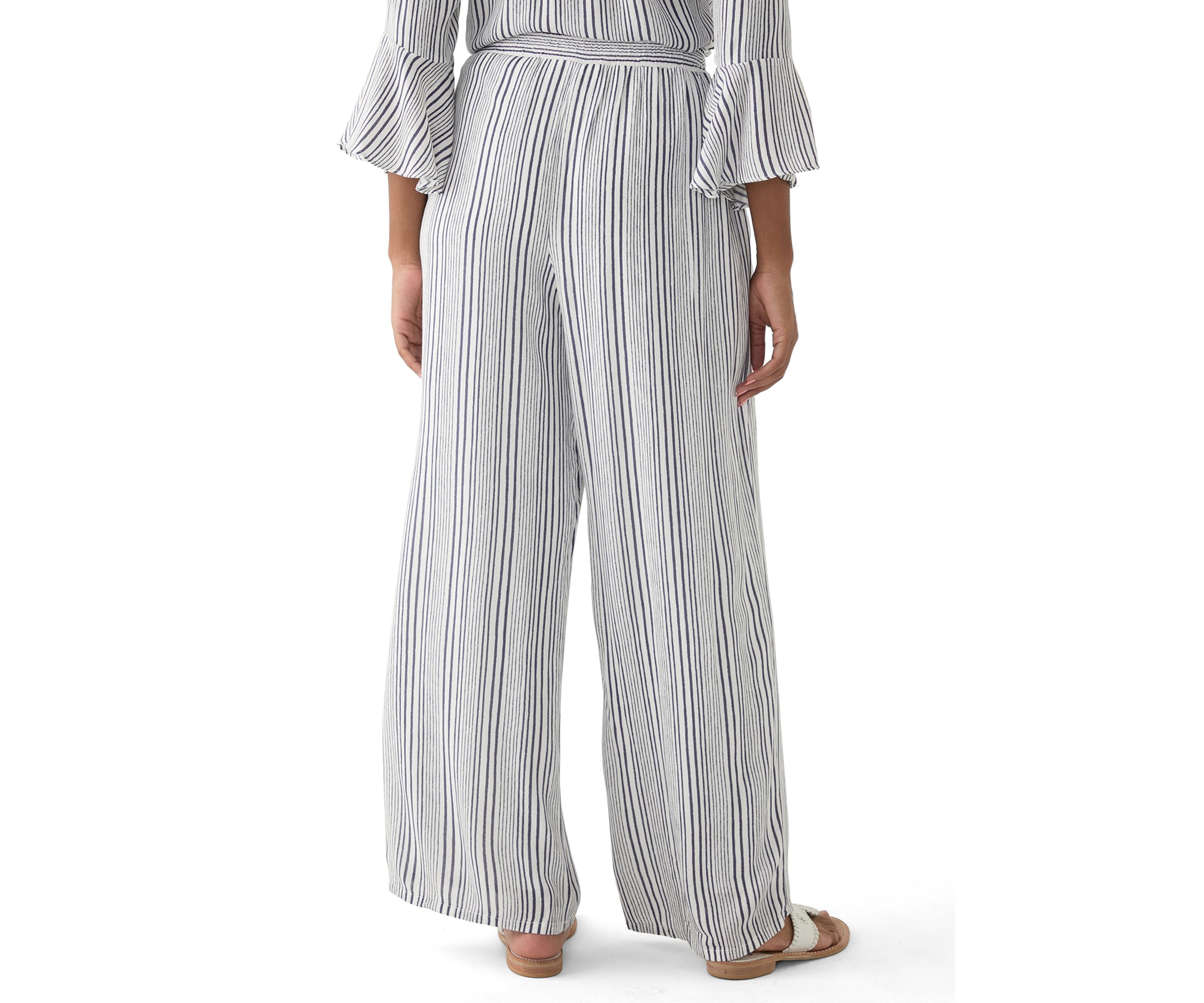 Womens Stripe Wide Leg Pants