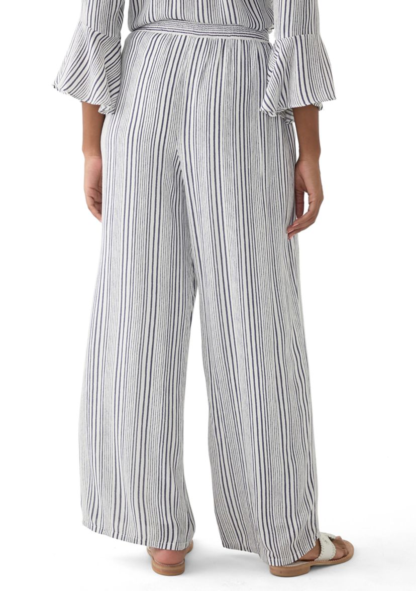 Womens Stripe Wide Leg Pants