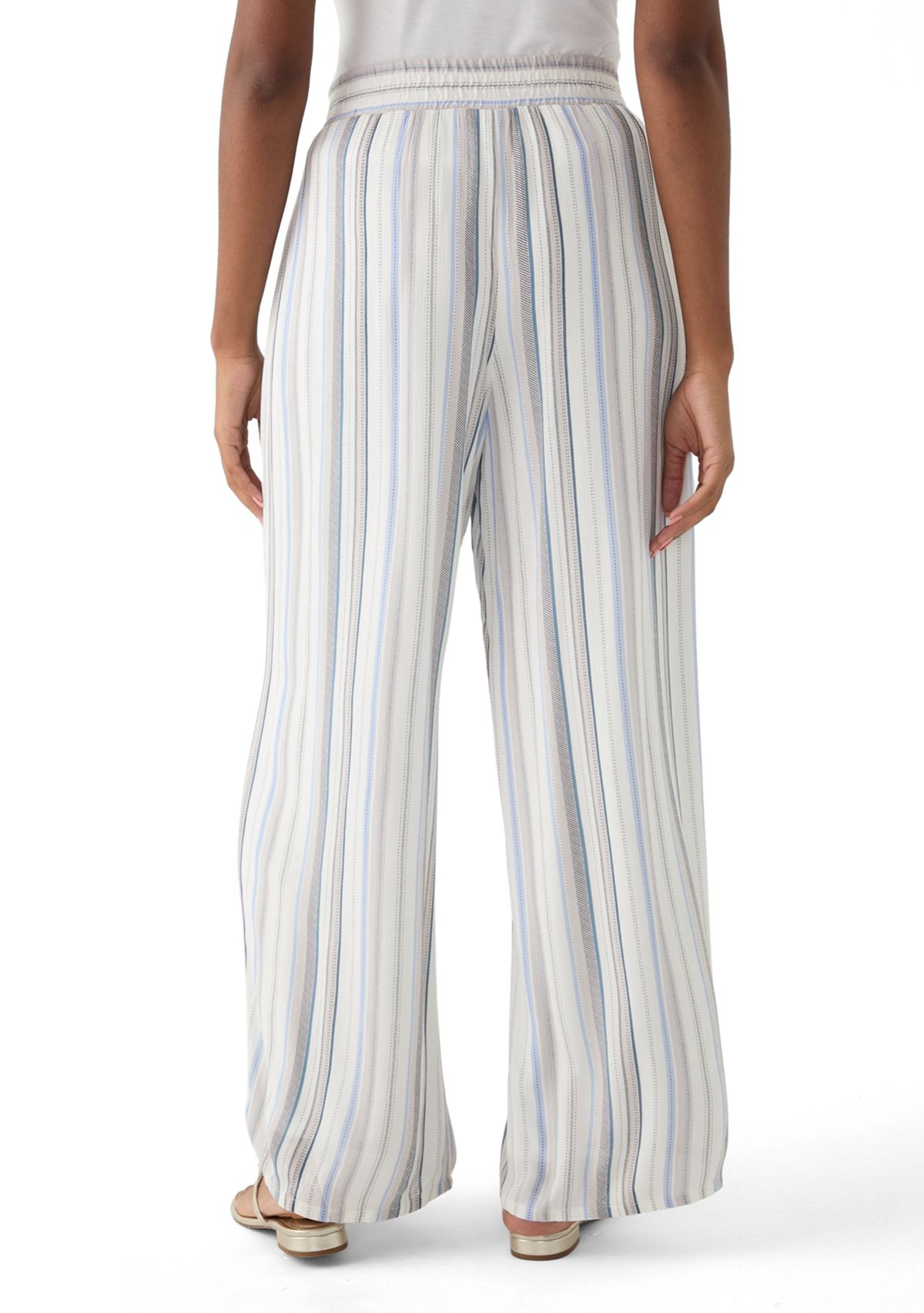 Womens Stripe Wide Leg Pants