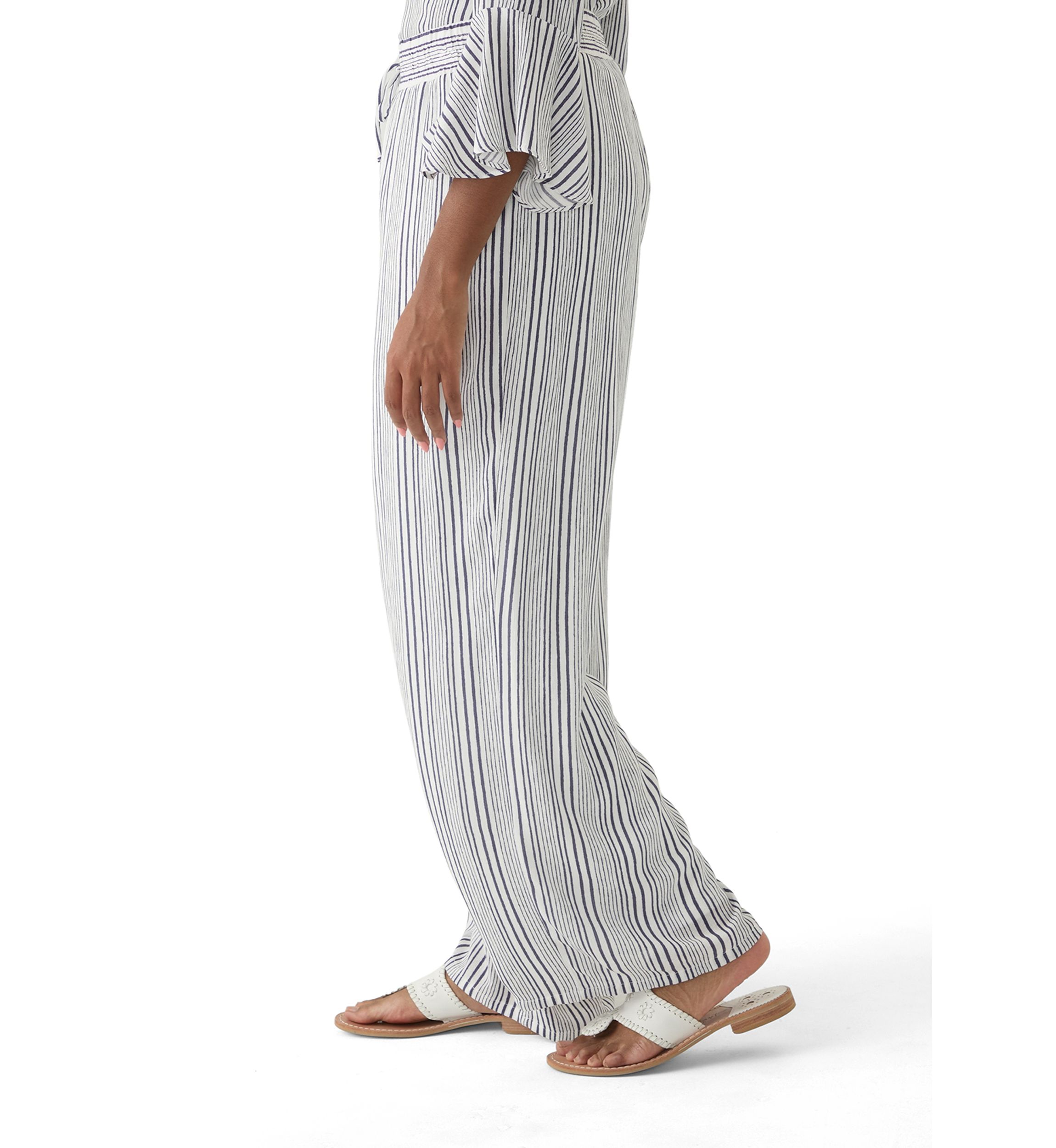 Womens Stripe Wide Leg Pants