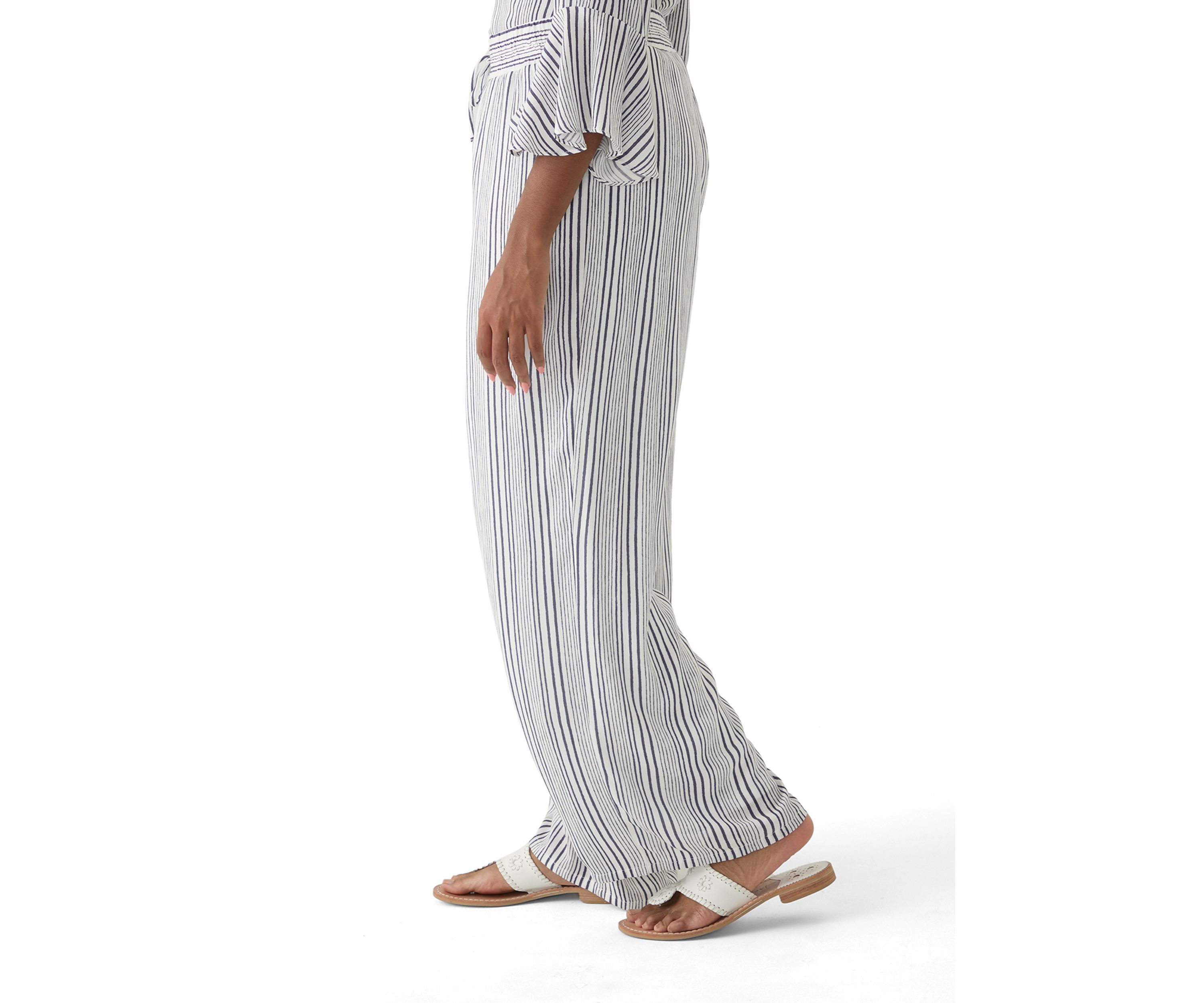 Womens Stripe Wide Leg Pants